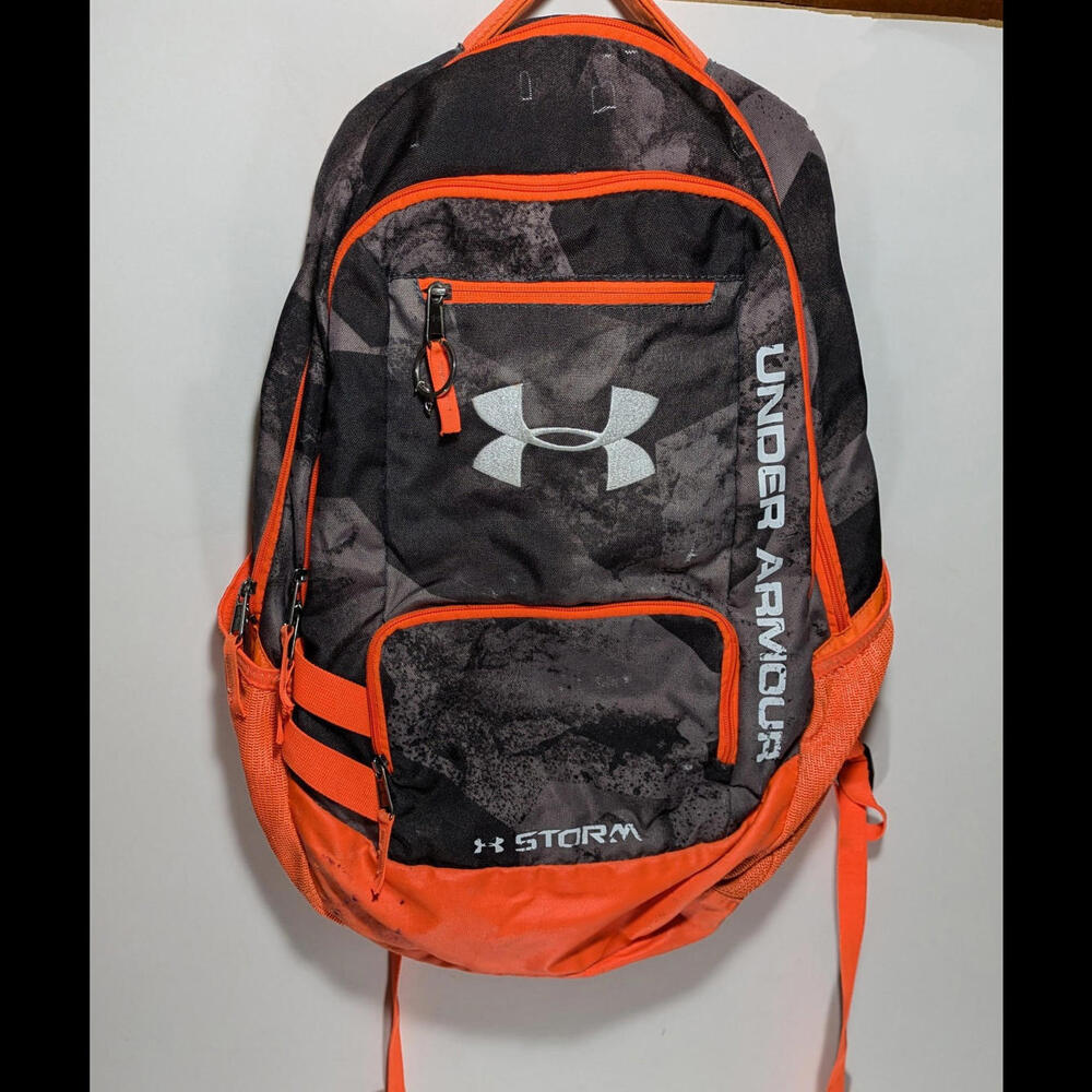 Under Armour Storm Heatgear Orange Gray Camouflage Camo 2‎ Strap Backpack